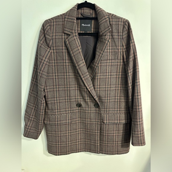 Madewell Caldwell Double Breasted Blazer in Hedden Plaid NG626 - Picture 6 of 8